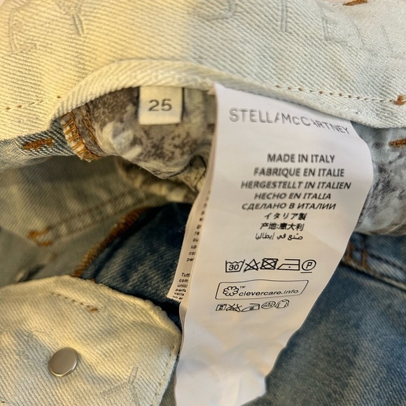 Stella McCartney blue jeans with. Embroidered zip Fly in  Sz 25 - Picture 4 of 9